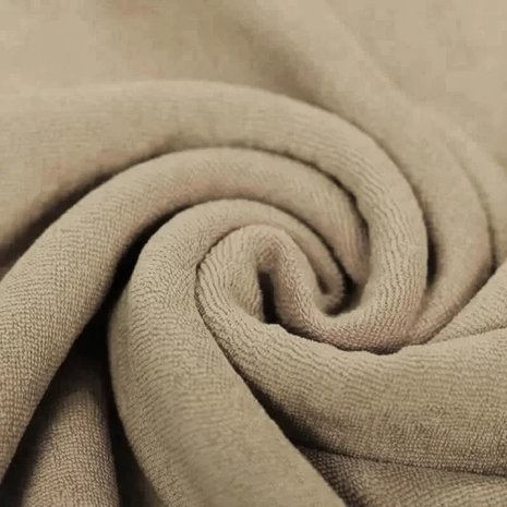 beige (taupe) stretch badstof (babybadstof)