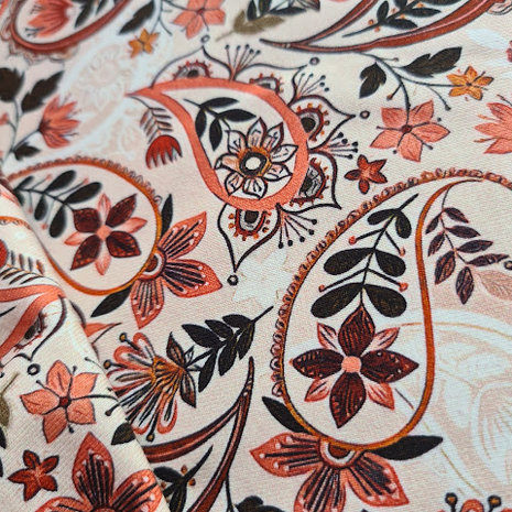 paisley bloemen close up - digitaal poplin @beebsstofjes