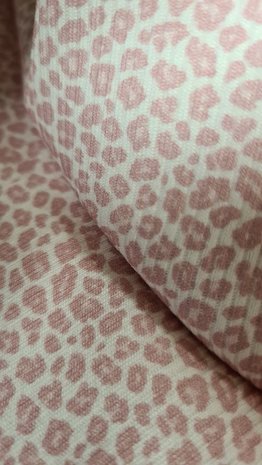 oud roze kleine luipaard print - digitaal fijne katoenen Baby rib tricot SOFT