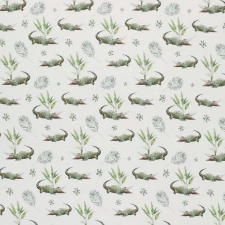 beige (kiezel) groen krokodil - digitaal tricot