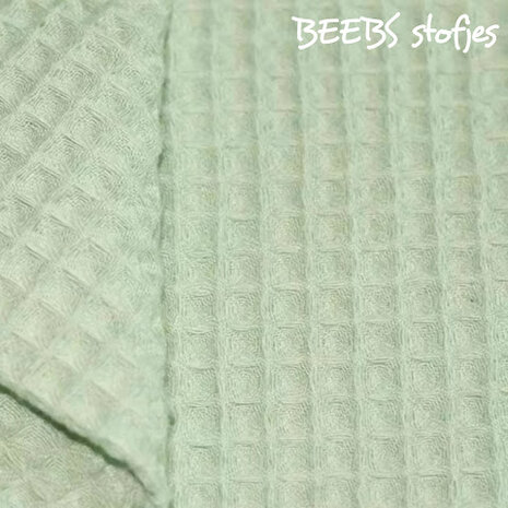 wafel BEEBS vintage pastel groen @kickenstoffen