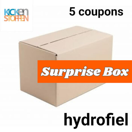 surprise doos - hydrofiel - 5 coupons totaal 3,5meter
