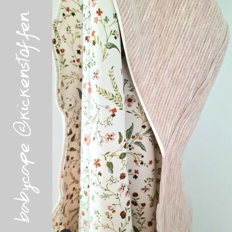 wit (off white) roze groen cognac 1000 bloemetjes met ottoman rib kiezel melee gemaakt door studio.kris @kickenstoffen