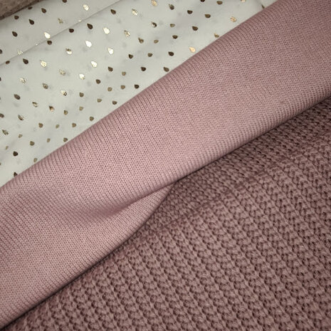 wit (off white) mat goud druppels drops - glitter big knit oud mauve en baby knit oud roze @kickenstoffen