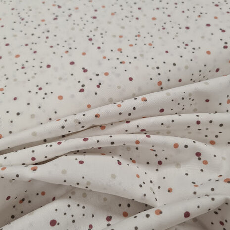 wit beige (kiezel) mauve grijs perzik confetti stipjes @kickenstoffen.nl