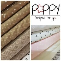 nog 1,6m - bruin (beige) klein stipje poplin katoen (op=op)