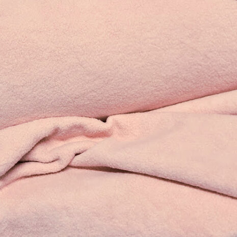 sherpa - katoenen fleece roze @kickenstoffen
