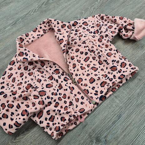 Poppy baby jasje alpenfleece panterprint @kickenstoffen