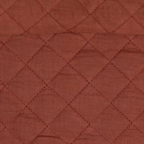 gevoerde hydrofiel - gestepte stof - terracotta roze @kickenstoffen