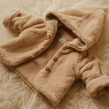 camel teddy jasje wafel tricot-teddy fleece door petite-rooze