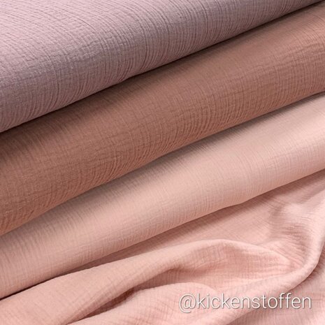 BEEBSstofjes hydrofiel mauve - rozeterra - nude @kickenstoffen