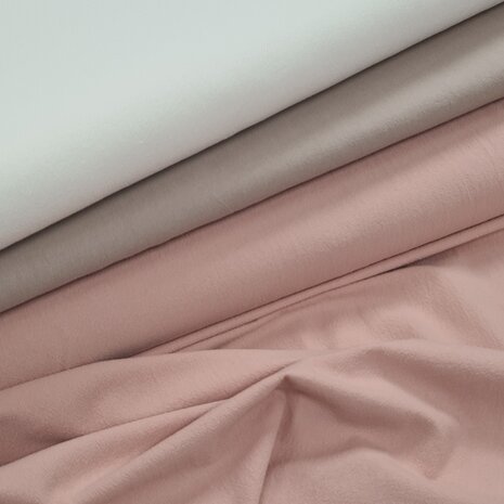 BEEBSstofjes gewassen katoen off white - taupe - nude @kickenstoffen