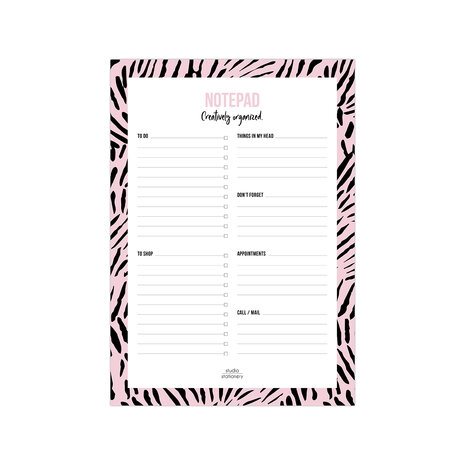 Notepad Creatively Organized Pink leaves @kickenstoffen