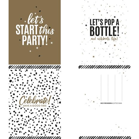 Let's party greeting cards 3pcs @kickenstoffen