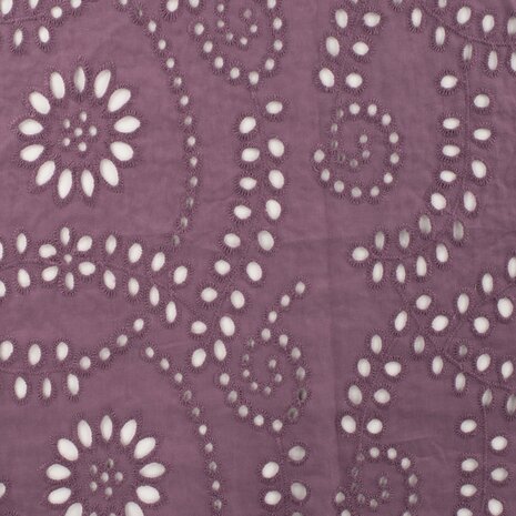 mauve broderie paisley en bloem @kickenstoffen