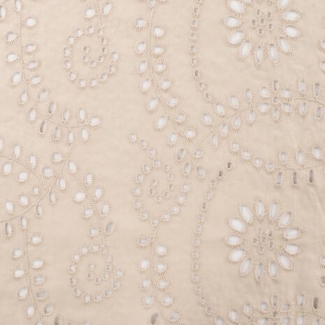 beige broderie paisley en bloem @kickenstoffen