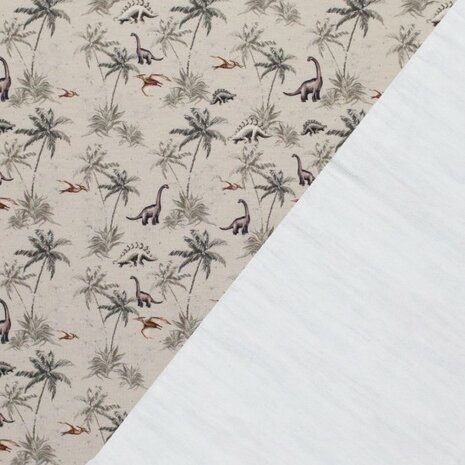 beige donker taupe groen Dino dieren digitale babyjogging KicKenStoffen