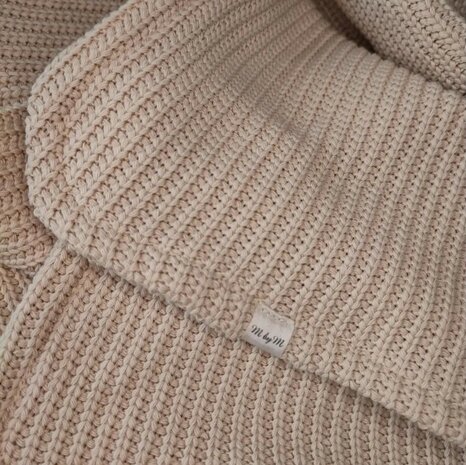 big knit BEEBS natural beige kiezel @kickenstoffen deken gemaakt door mbymsewing