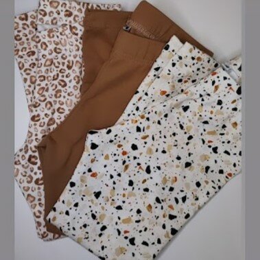 BEEBS stofjes leggings bruine uni, granito, luipaard tricot gemaakt door mbym.sewing