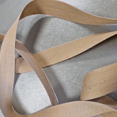 beige keper band katoen 20mm @kickenstoffen