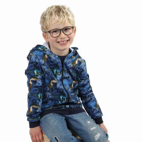 kinder vest patroon kapuchon hoodie @kickenstoffen