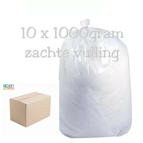 doos met wattine zachte kussenvullig @kickenstoffen 1000gram x 10