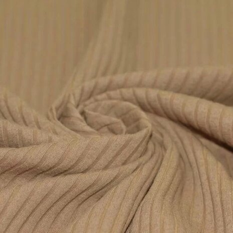 BEEBS groovyrib katoenen ribtricot cacao @kickenstoffen