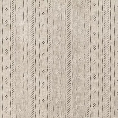 BEEBS streepjes katoenen ajourtricot beige kiezel @kickenstoffen