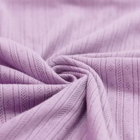 BEEBS pointelle streep tricot lila pastel @kickenstoffen