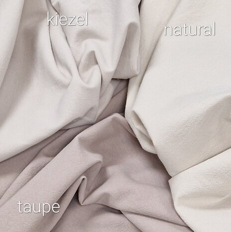 gewassen katoen kiezel - natural - taupe BEEBS @kickenstoffen