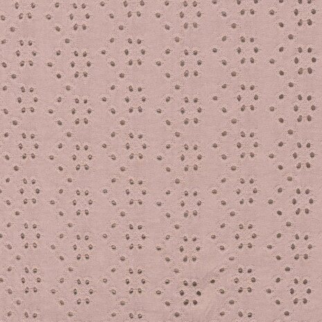 nude roze uni - broderie tricot KicKenStoffen