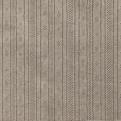 streep BEEBS donker taupe pointelle strepen tricot @kickenstoffen