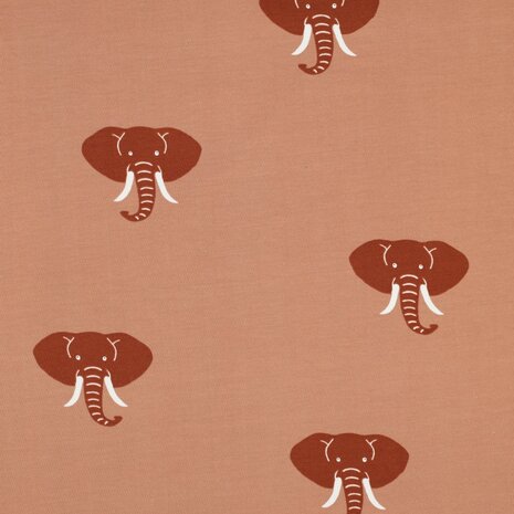 perzik olifanten tricot van KicKenStoffen 