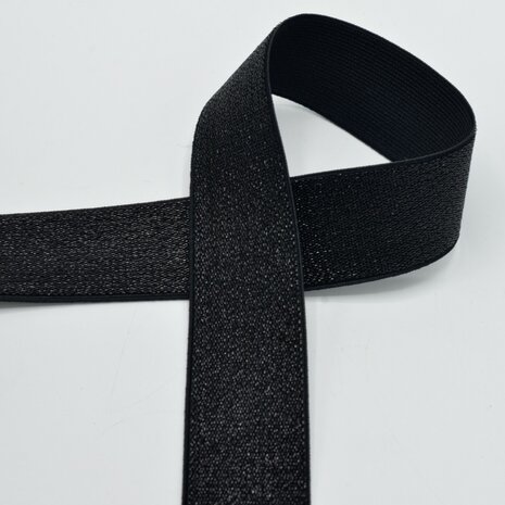 lurex elastiek band 4cm zwart