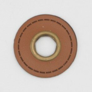 cognac leer nestel rond 25mm KicKenStoffen stoffenwebshop