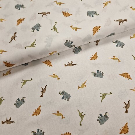 dino dieren poplin katoen @kickenstoffen.nl