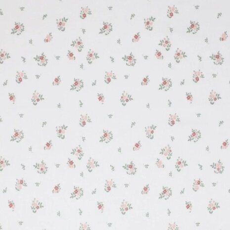 katoenen ribsoft tricot kleine bloemen BEEBSstofjes
