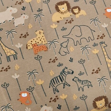 wildlife animal beige Poppy fabrics van KicKenStoffen