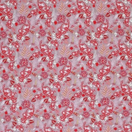 BEEBS roze schetsmatige bloemen - digitale tricot van kickenstoffen
