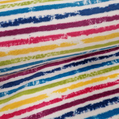 BEEBS regenboog gekleurde strepen fleece KicKenStoffen