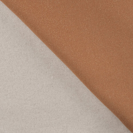 caramel glitterjoggingstof van KicKenStoffen