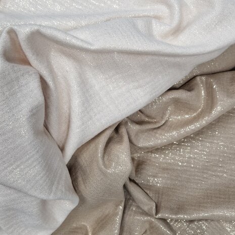 glitter hydrofiel lichtbeige en donkerbeige van KicKenStoffen