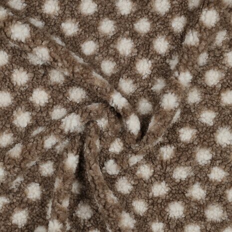 nog 1.1m - beige wit stippen teddy borg (op=op)