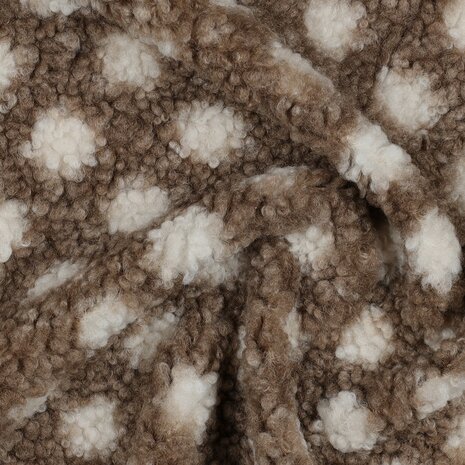 nog 1.1m - beige wit stippen teddy borg (op=op)