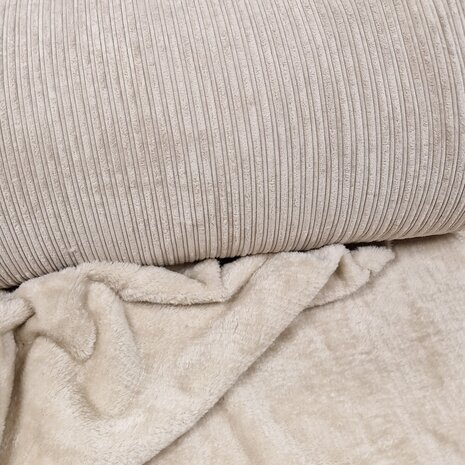kiezel beige ribcord lammy stof van KicKenStoffen