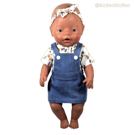 Tuin rokje met shirtje naaipatroontjes voor de babypop Nappi bij KicKenStoffen