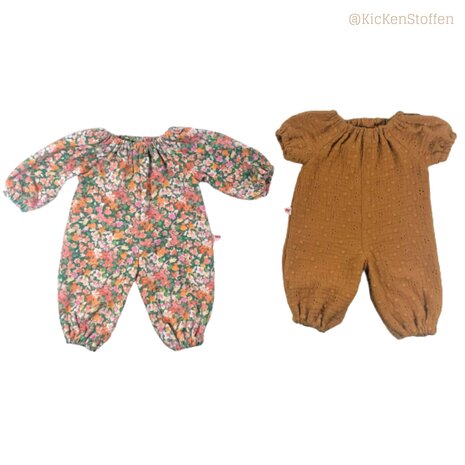 jumpsuits naaipatroontjes voor de babypop Nappi bij KicKenStoffen