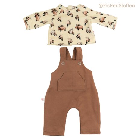 Tuin broekje met longsleeve naaipatroontjes voor de babypop Nappi bij KicKenStoffen