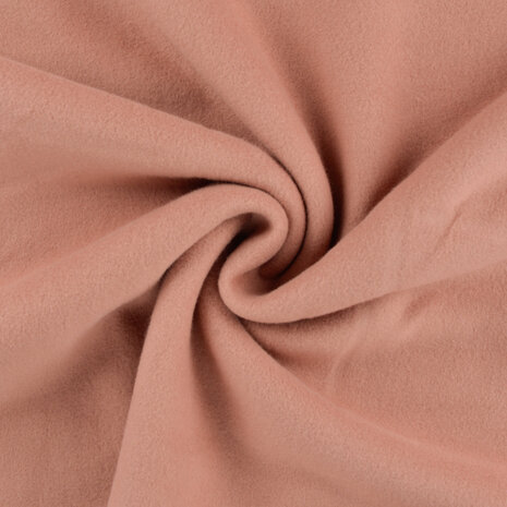 roze-terracotta katoen zachte fleece van KicKenStoffen