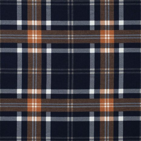 plaid flannel donker blauw van KicKenStoffen